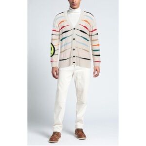 Barrow stripe multicolored knit cardigan for men